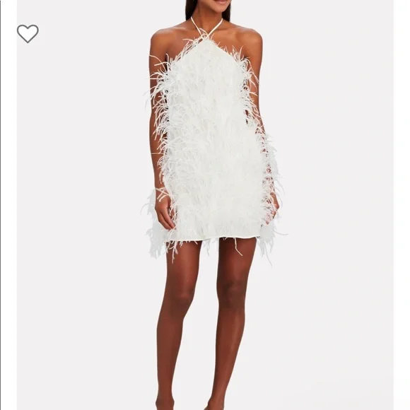 Cult Gaia Valé Ostrich Feather Halter Mini Dress - Picture 8 of 17